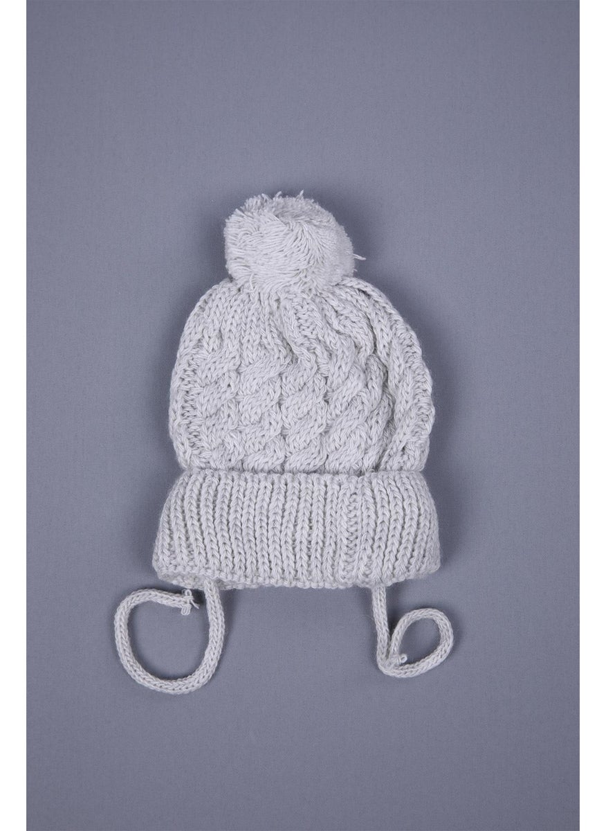 Baby Hola Babyhola Knitwear with Pompom and Tie-up Baby Girl and Boy Newborn 0-3 Months Beanie 0946-1  - Image 1