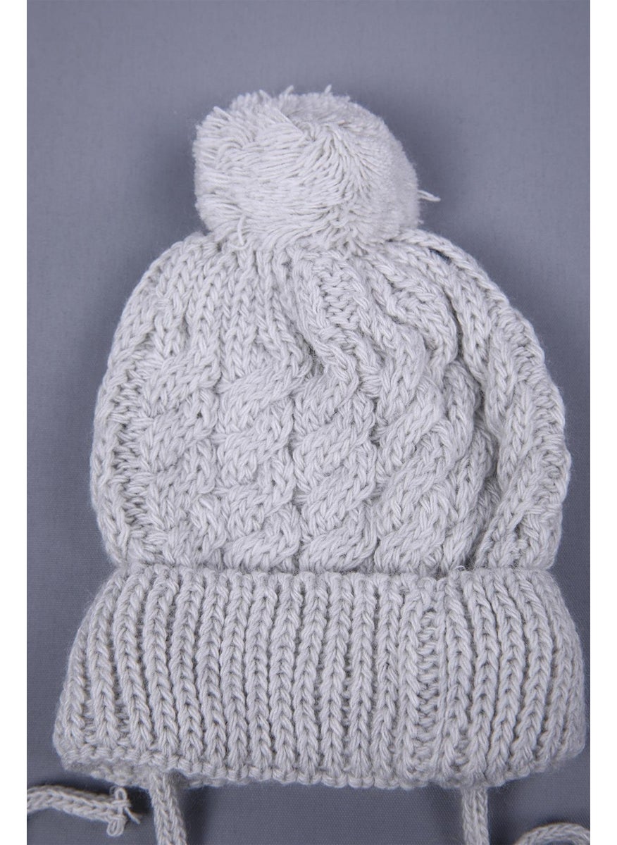 Baby Hola Babyhola Knitwear with Pompom and Tie-up Baby Girl and Boy Newborn 0-3 Months Beanie 0946-1  - Image 3