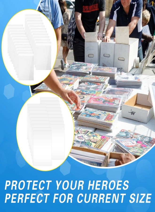 Epakh 120 Pack Comic Book Bags and Boards for Comic Book Storage,7 1/4" x 10 1/2" Reusable Clear Magazine Protector Regular Comics Protection Supplies - Image 5