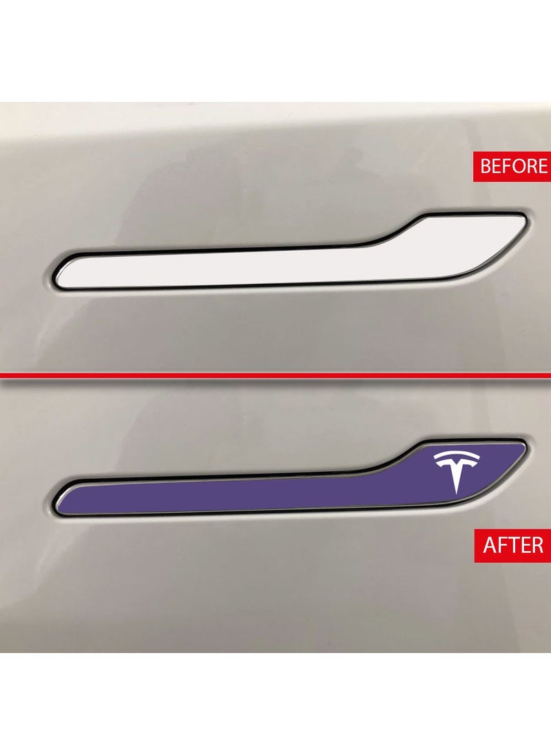IPG - Tesla Model 3 - Specially Cut Tesla Logo Door Handle Sticker Set for Model Y (Set of 4) - Image 1