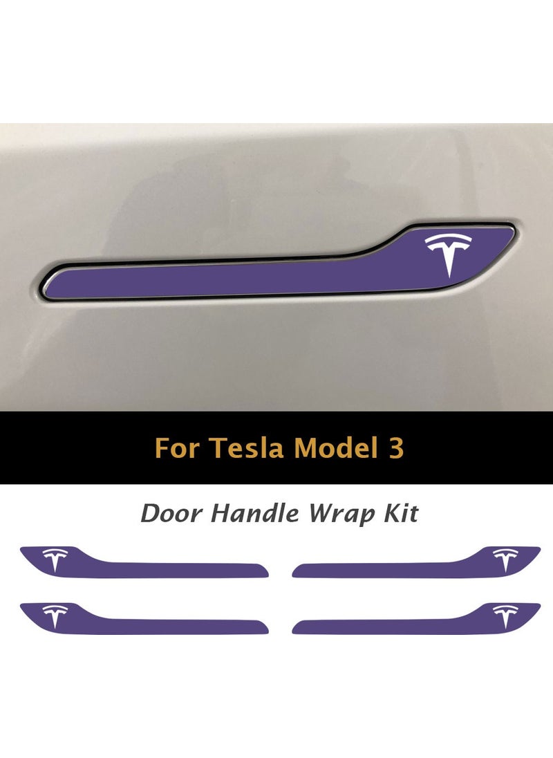 IPG - Tesla Model 3 - Specially Cut Tesla Logo Door Handle Sticker Set for Model Y (Set of 4) - Image 1
