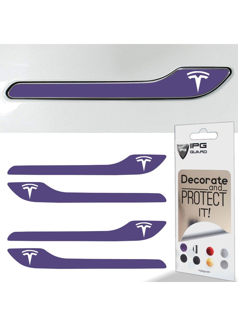 IPG - Tesla Model 3 - Specially Cut Tesla Logo Door Handle Sticker Set for Model Y (Set of 4) - Image 1