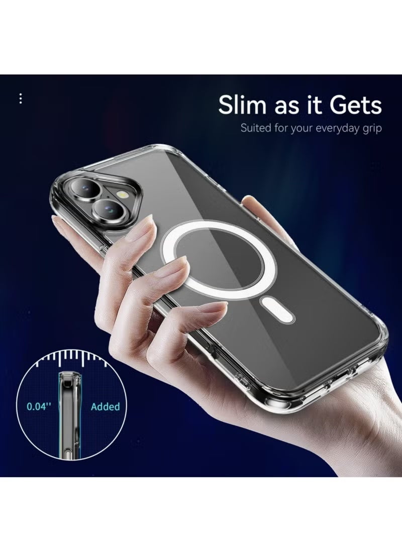 MUDISO [5-in-1] Magnetic Case for iPhone 17 – Clear Slim Anti-Yellowing Shockproof Cover, MagSafe Compatible, Includes 2× Screen Protectors & 2× Camera Lens Protectors, Military-Grade Drop Protection, Full-Body Protective Case for iPhone 17 - Image 3