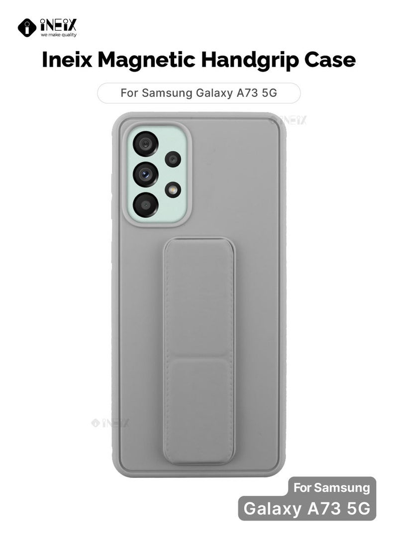 INEIX 3 in 1 Magnetic Hand Grip Holder Case For Samsung Galaxy A73 5G Grey - Image 1