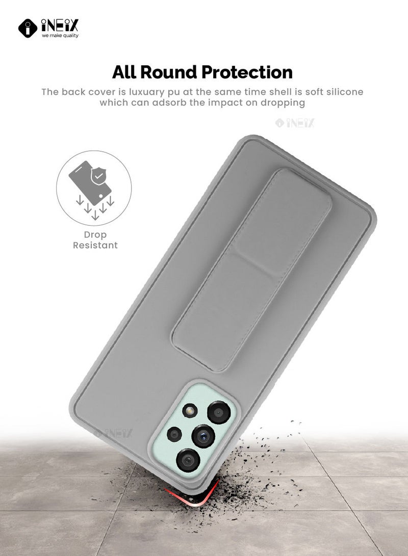 INEIX 3 in 1 Magnetic Hand Grip Holder Case For Samsung Galaxy A73 5G Grey - Image 5