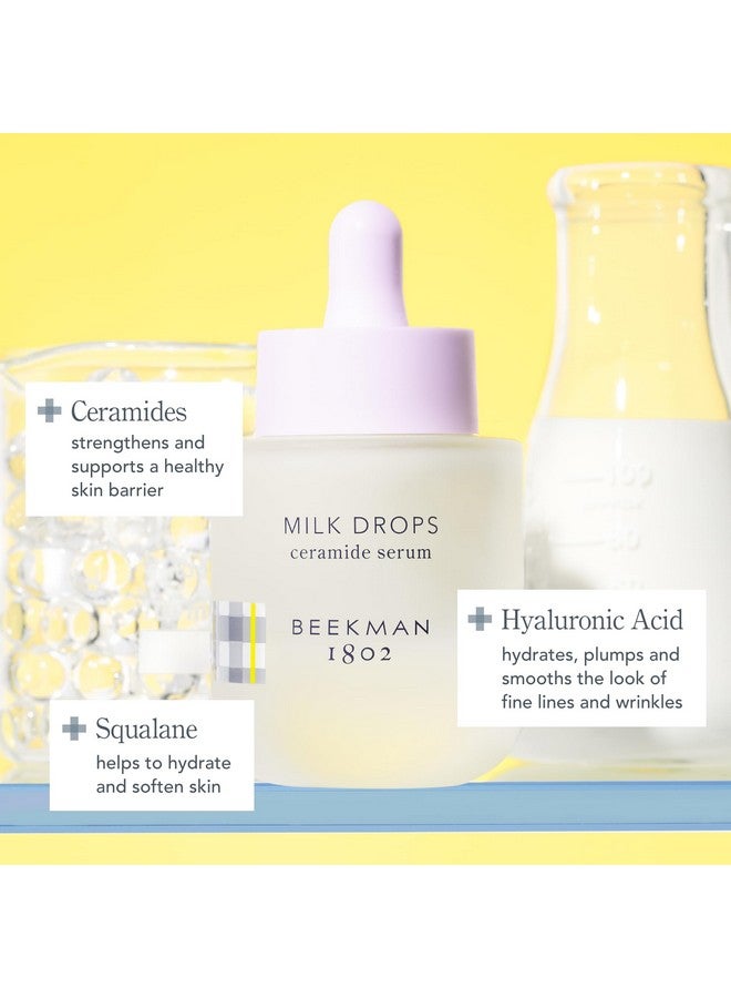 Beekman 1802 Beekman 1802 Milk Drops Ceramide Facial Serum - Squalane Oil, Hyaluronic Acid & Goat Milk Face Moisturizer - Boosts Skin Radiance & Hydrates Deeply - Fragrance Free - For Oily/Acne Prone Skin  - Image 3