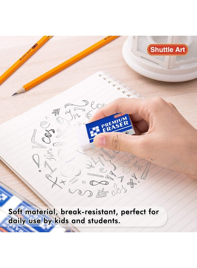 Shuttle Art Uttle Art 72 Pack Premium Erasers Bulk White Erasers Classroom Set For Kids Teachers As School And Office Supplies - Image 5