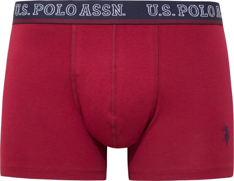 U.S. Polo Assn. Men's Claret Red-Navy Blue-Printed 3-pack Boxer
