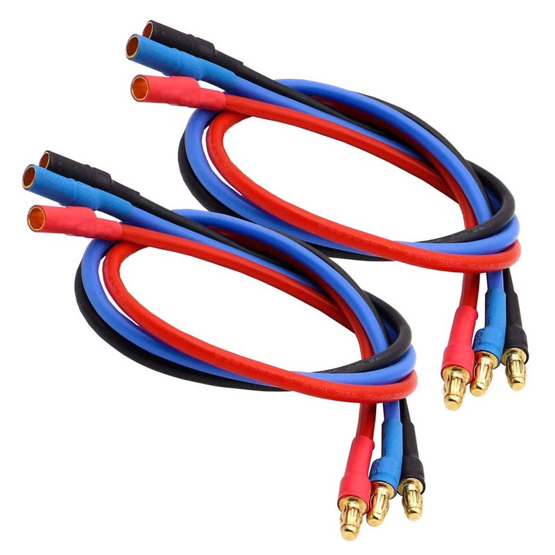 Nuofan 6pcs 3.5mm Banana Gold Bullet Connector Extension Cable RC Brushless Motor ESC Extension Cable Wire RC Carb Parts (16AWG 30CM) - Image 3