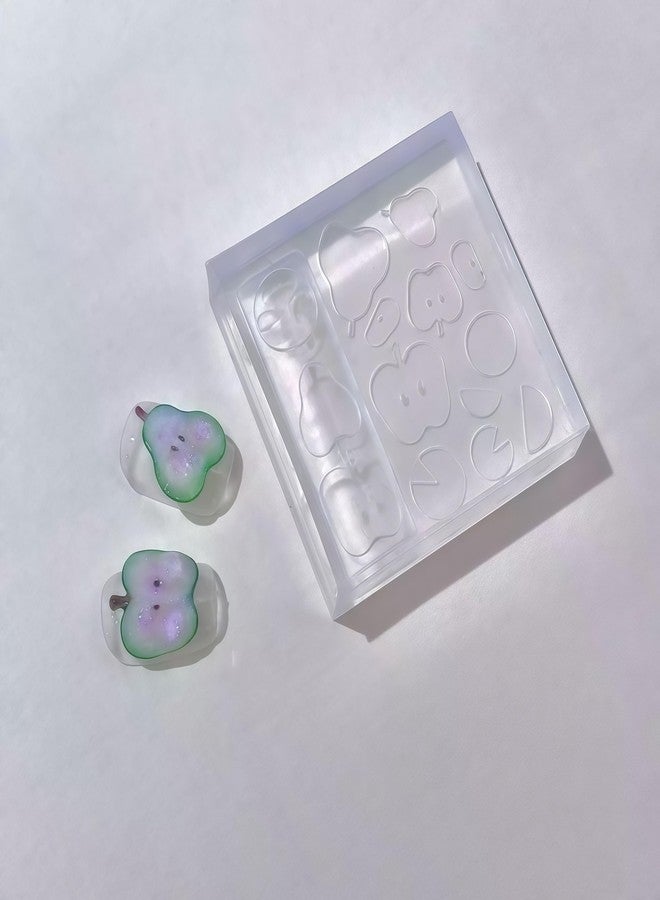 BHCCXZ 3D Fruit Slices Gel Nail Art Mold Arts Resin Apple Tail Molds for Accessories Supplies Pear Silicone Tools Nails Style - Image 5