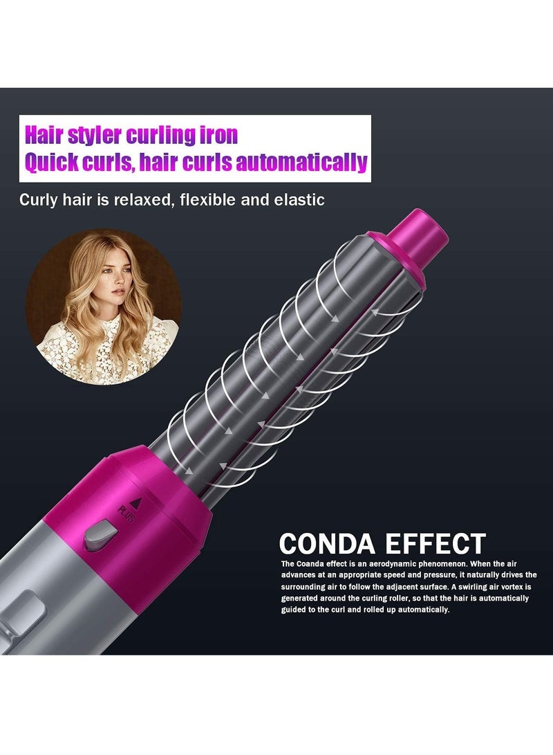 Hair Dryer Brush, 5 in 1 Hair Styler, Hot Air Brush, Airwrap Styler, Negative Ion Comb for Straigntening,Curling,Hair Styling Appliances with 5 Interchangeable Brushes (A- Gray) (Gray) - Image 2