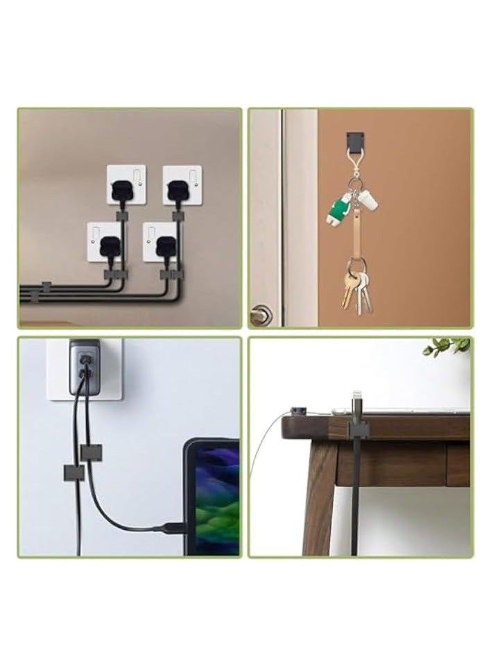 erorex Light Strip Mounting Clips,100 PCS Self Adhesive Led Strip Light Connectors Office Wall Durable Wire Cable Management Clips 10MM Lights Strip Fix Clips for Home,Party,Wall,Car Organizer-White - Image 2