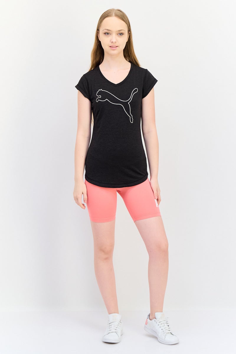 PUMA تي شيرت تدريب قصير الأكمام للنساء، أسود - Image 2