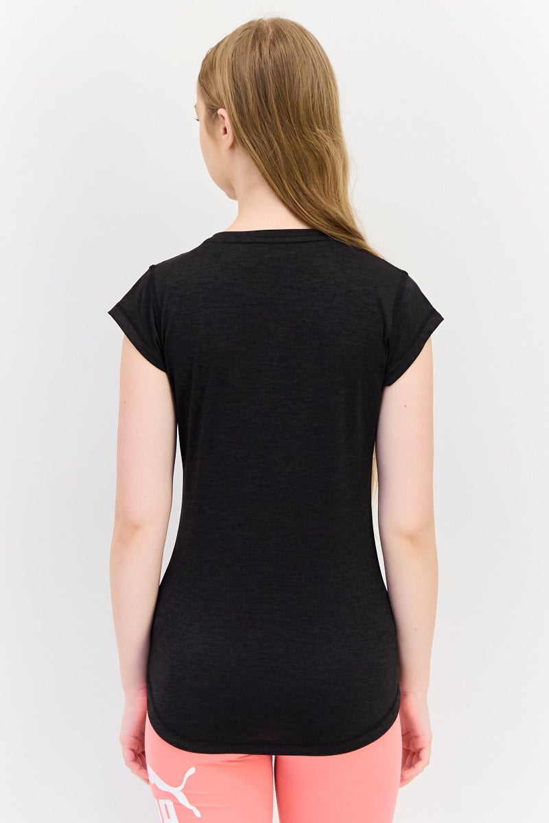 PUMA تي شيرت تدريب قصير الأكمام للنساء، أسود - Image 4
