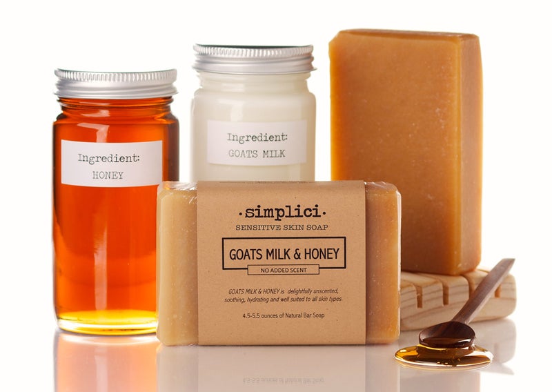 Simplici Goats Milk & Honey Natural Soap (smooth + for senstive skin) 6 Bar Value Bag. Palm Free. - Image 2