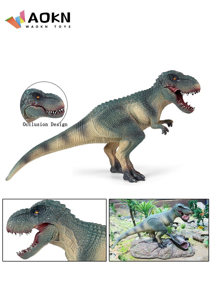 WAOKN - Simulated Tyrannosaurus Rex Model Realistic Bolon Figurines Plastic Tyrannosaurus with Movable Mouth Wildlife World Safari Animals Figures for Collection Science Educational Toy - Image 1