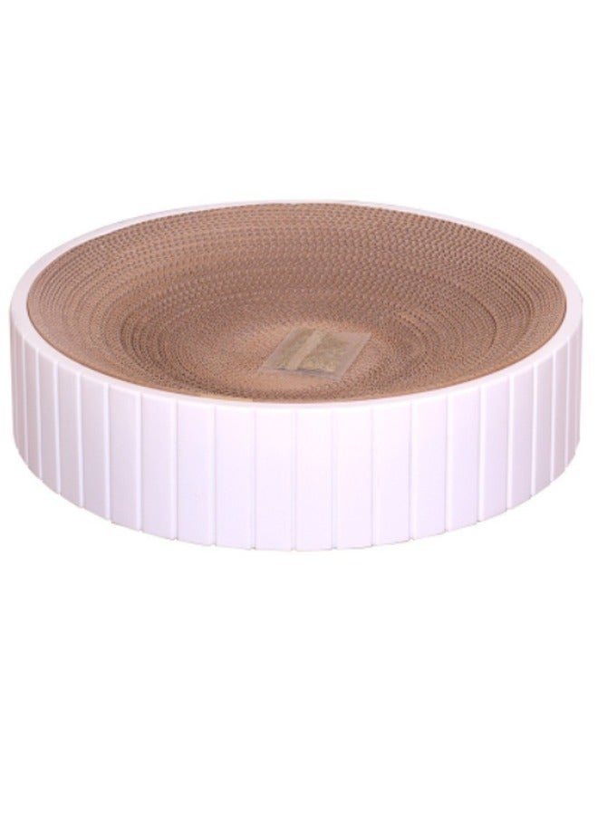 كلناميان أداة خدش للقطط متينة للقطط الداخلية من الورق المقوى 2 في 1 وسادة خدش للقطط وصالة - سرير أريكة خدش للقطط بتصميم عصري بنمط هندسي (دائري) - Image 1