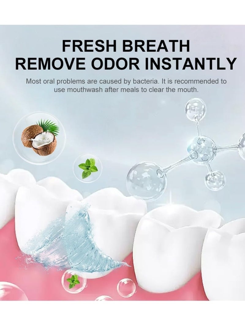 lakerain - 200ml Coconut Oil and Peppermint Oil Pulling Whitening Mouthwash Teeth Whitening Oil Pulling Mouthwash Natural Coconut Oil Pulling for Healthier Teeth and Gum Fresh Breath With 7 Natural Pulling Oil - Image 1