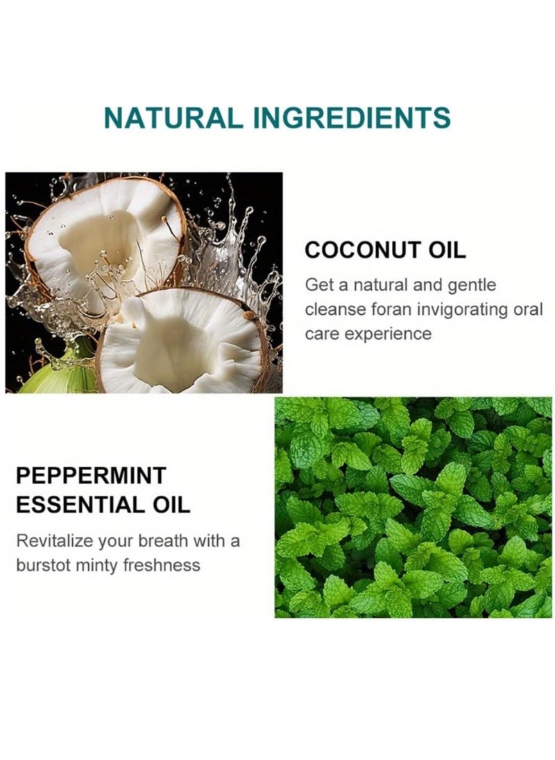 lakerain - 200ml Coconut Oil and Peppermint Oil Pulling Whitening Mouthwash Teeth Whitening Oil Pulling Mouthwash Natural Coconut Oil Pulling for Healthier Teeth and Gum Fresh Breath With 7 Natural Pulling Oil - Image 1