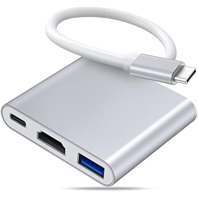 rayihni USB C TO HDMI ADAPTER, THUNDERBOLT 3 TO HDMI HUB WITH USB-C DIGITAL AUDIO VIDEO MULTIPORT ADAPTER, HDMI 4K OUTPUT USB 3.0 PORT AND PD FAST CHARGING PORT CONVERTOR FOR MACBOOK/SAMSUNG S10/S10+