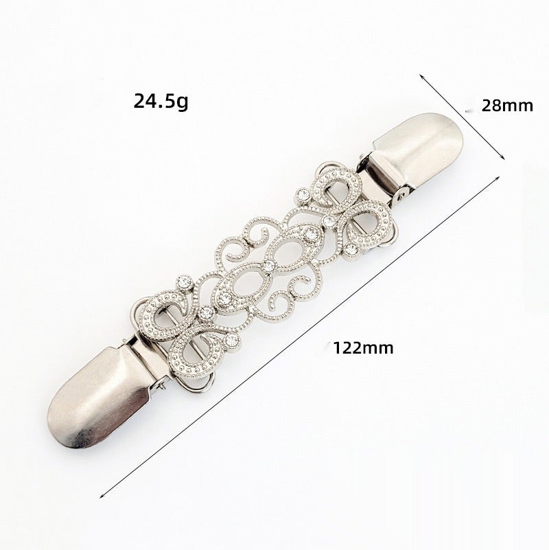 Women Vintage Sweater Shawl Clip, Alloy Cardigan Collar Fastener Brooch, Anti‑Slip Clothing Fixing Clip for Shawl Scarf Dress Waist Cincher Fashion Accessory` - New Group 6