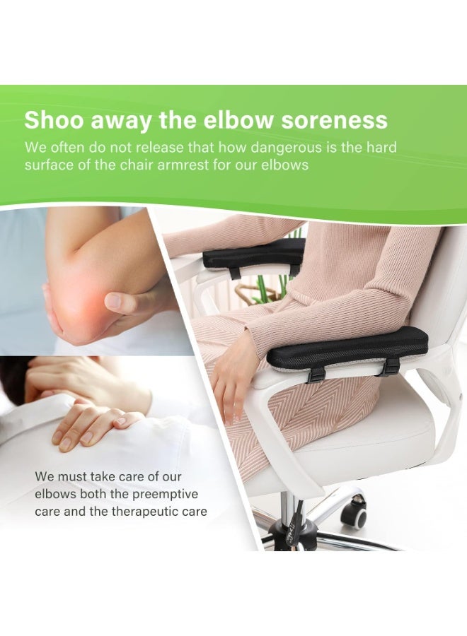 JCD Chair Armrest Cooling Gel Cushions, Memory Foam Elbow Pillow Pads, 9.8x3x1.2 inch, for Office & Gaming Chairs - Image 4