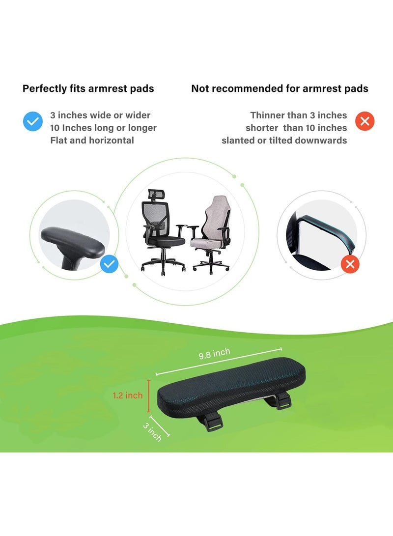 JCD Chair Armrest Cooling Gel Cushions, Memory Foam Elbow Pillow Pads, 9.8x3x1.2 inch, for Office & Gaming Chairs - Image 3