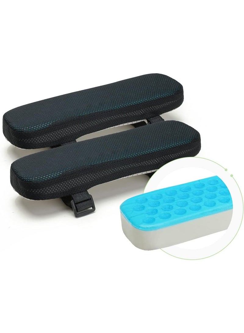 JCD Chair Armrest Cooling Gel Cushions, Memory Foam Elbow Pillow Pads, 9.8x3x1.2 inch, for Office & Gaming Chairs - Image 1
