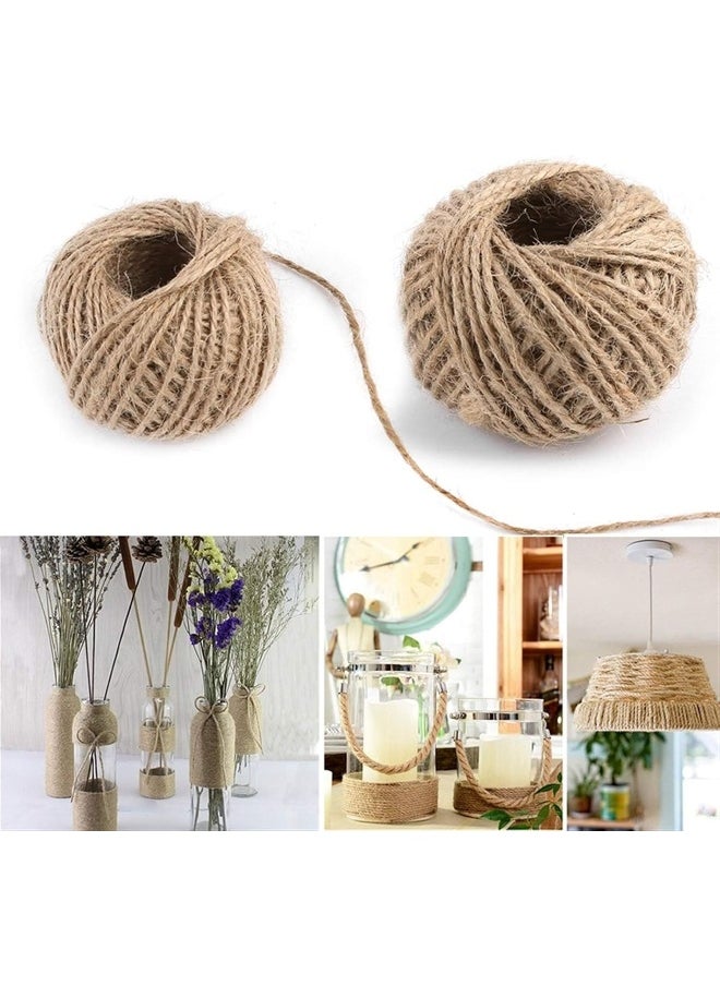 MOMENT Jute Twine String 2Mm, 100M Natural Jute Rope, 2Ply Durable Jute Twine Heavy Duty For Crafts, Gift Wrapping, Gardening, Packing, Picture Display, Wedding, Christmas Decoration, Ornament  - Image 3
