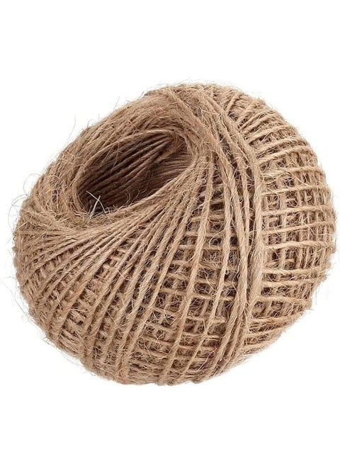 Jute Twine String 2Mm, 100M Natural Jute Rope, 2Ply Durable Jute Twine Heavy Duty For Crafts, Gift Wrapping, Gardening, Packing, Picture Display, Wedding, Christmas Decoration, Ornament
