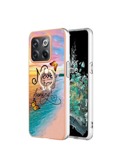 Case Cover For For OnePlus 10T 5G / Ace Pro Electroplating IMD TPU Phone Case with Ring(Dream Butterfly)