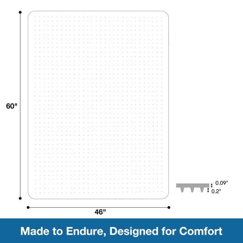 FUNMAT Chair Mat for Carpet, 46" x 60" Desk Chair Mat for Carpeted Floors, Non-Slip Office Vinyl Mat for Carpet with Studded, Easy Glide Heavy Duty Floor Protector Mat for Home Office, Clear - Image 2