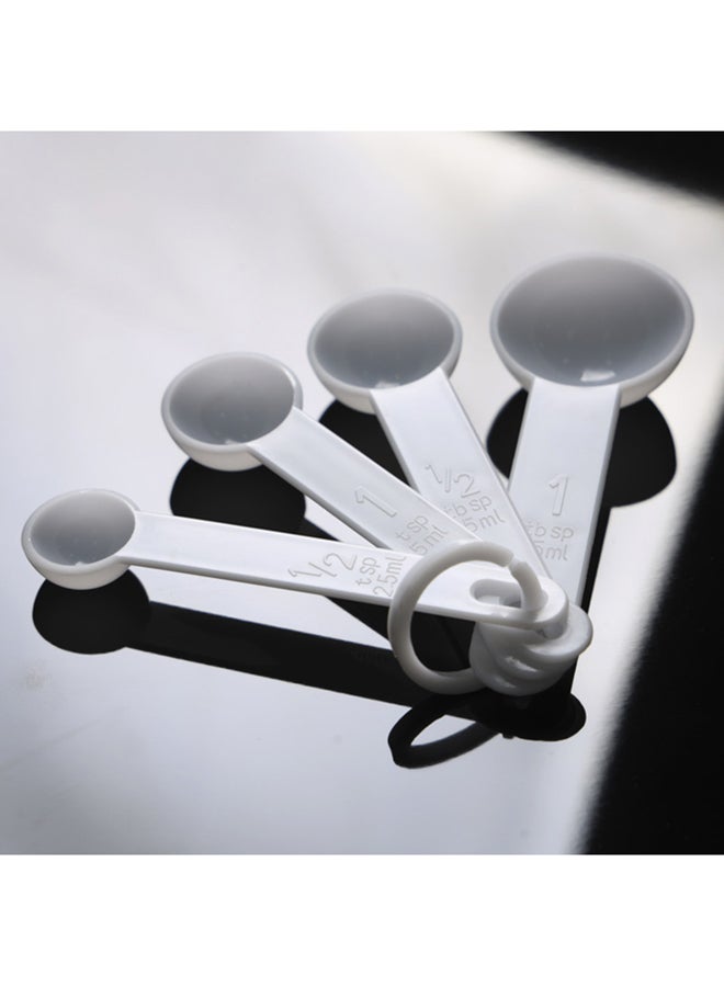 Royalford 4Pcs Measuring Spoon Set Dishwasher Safe White - Image 5