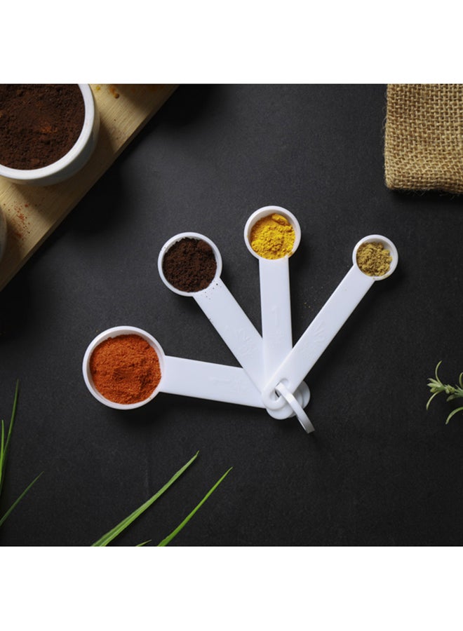 Royalford 4Pcs Measuring Spoon Set Dishwasher Safe White - Image 3