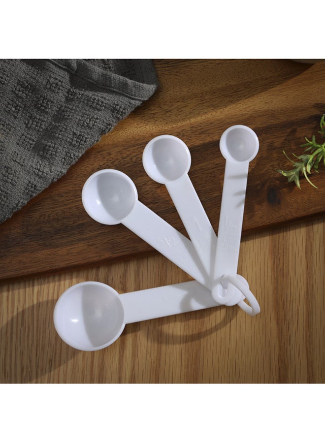 Royalford 4Pcs Measuring Spoon Set Dishwasher Safe White - Image 2