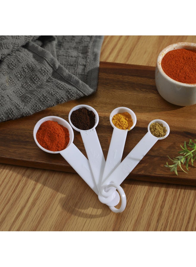 Royalford 4Pcs Measuring Spoon Set Dishwasher Safe White - Image 4