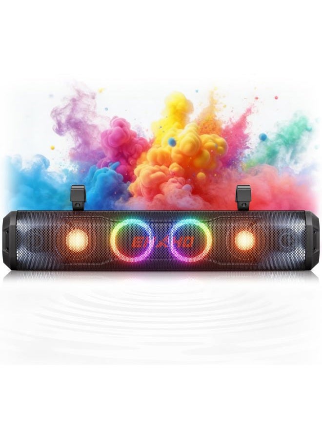 Ehaho بار صوتي Ehaho 26 بوصة مع 6 مكبرات صوت، مكبرات صوت عربة جولف بلوتوث [مع إضاءة RGB وضوء وامض] نظام راديو مكبر صوت ATV مقاوم للماء IP66، متوافق مع Polaris RZR CFmoto Zforce Can-Am - Image 1