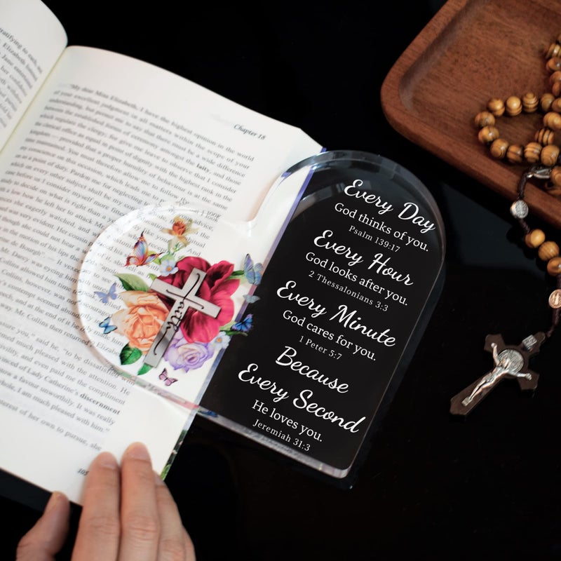 Olicard Christian Gifts for Women Birthday, Inspirational Gifts for Women Friends, Acrylic Bible Verse Decor, Valentines Religious Gifts for Mom, Sister, Scripture Dorm Room Decoration - Image 3