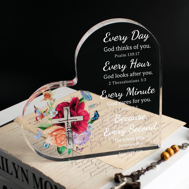 Olicard Christian Gifts for Women Birthday, Inspirational Gifts for Women Friends, Acrylic Bible Verse Decor, Valentines Religious Gifts for Mom, Sister, Scripture Dorm Room Decoration - Image 5