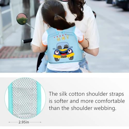 NEW COMERS® Kids Safety Belt for Two Wheeler, Portable Seat Belt for Bike/Motorcycle/Scooty/Scooter Adventures Ride Harness, Adjustable Safety Harness Strap Belt for Baby Boys Girls (2-12Years)-451 - Image 2