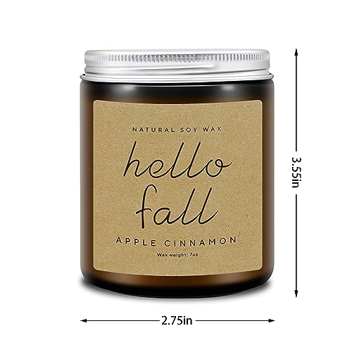 Lihome Fall Decorations for Home - Fall Candles, Gifts for Women, Natural Soy Wax Apple Cinnamon Scented Candles - Image 4