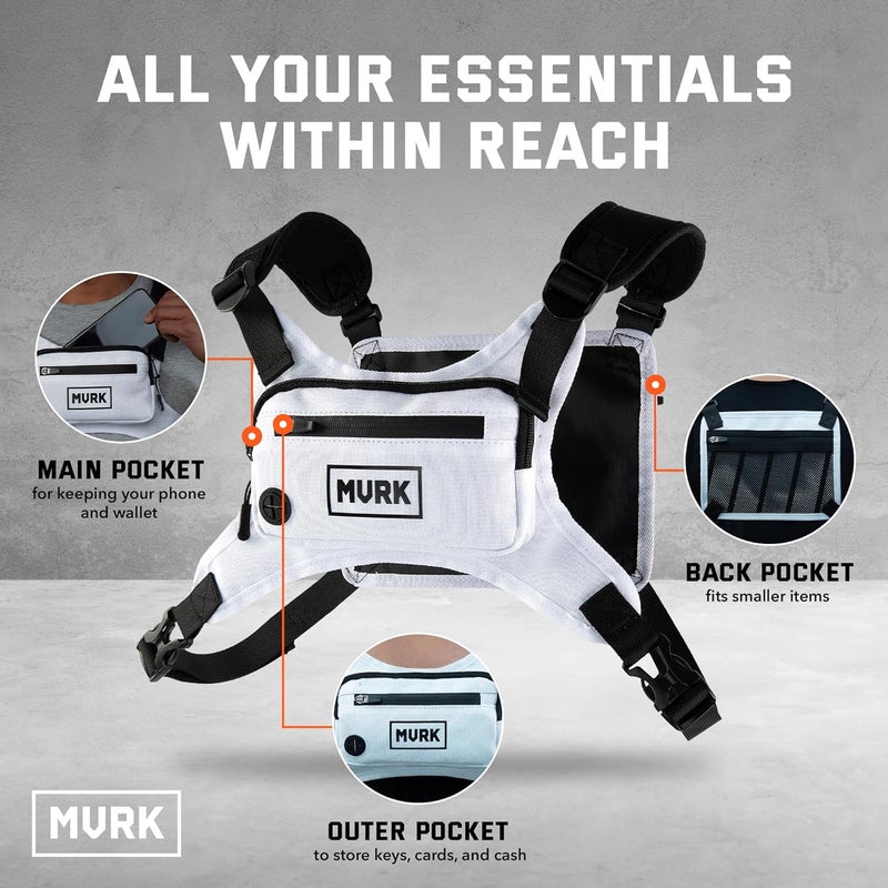 MVRK Water Resistant Chest Pack - Running Vest for Workouts, Running Phone Holder Extra Storage, Lightweight Running Pack - Image 2