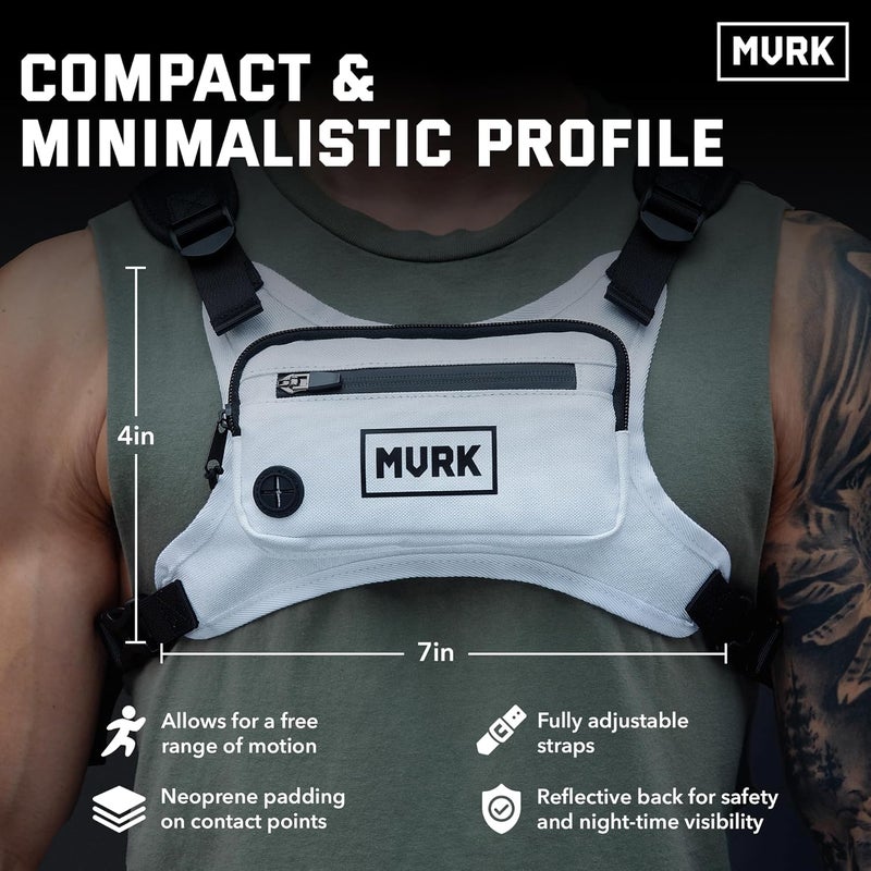 MVRK Water Resistant Chest Pack - Running Vest for Workouts, Running Phone Holder Extra Storage, Lightweight Running Pack - Image 4