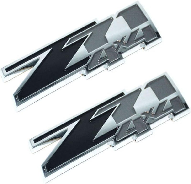 Aimoll 2pcs Z71 4x4 Emblems Badges, 3D ABS Decal Emblems for Chevy GMC Silverado(Black Grey) - Image 1