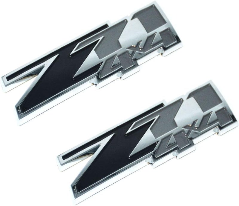 Aimoll 2pcs Z71 4x4 Emblems Badges, 3D ABS Decal Emblems for Chevy GMC Silverado(Black Grey) - Image 2