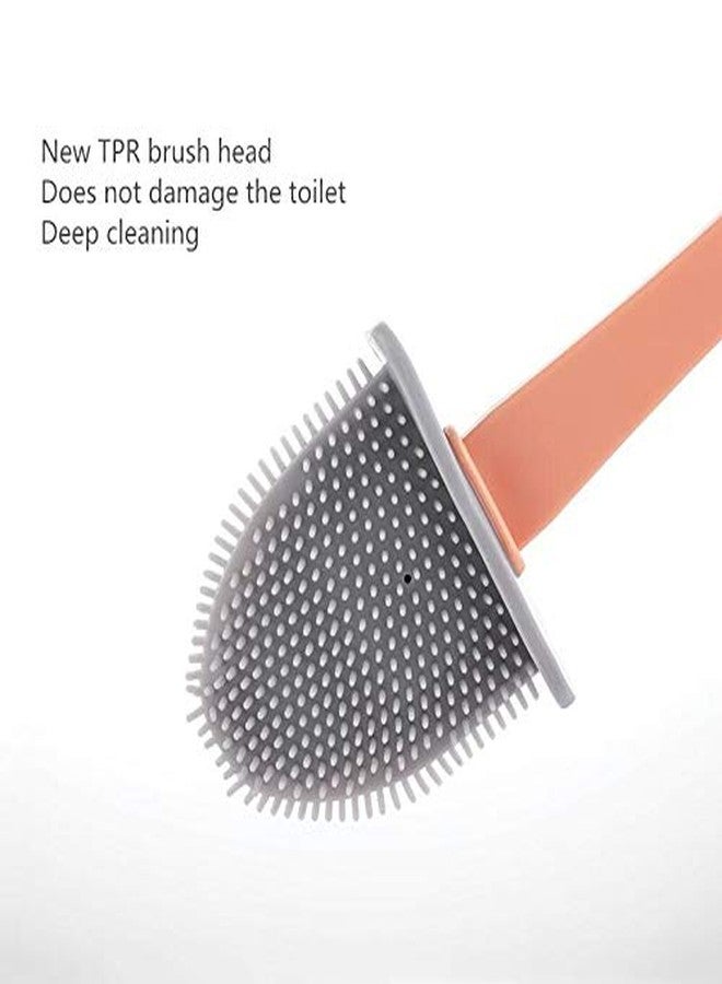 RD MALL Silicone Flexible Toilet Brush with Quick Drying Holder for Deep Cleaning Bathroom Bathtub and Toilet (Multicolor) - Image 3
