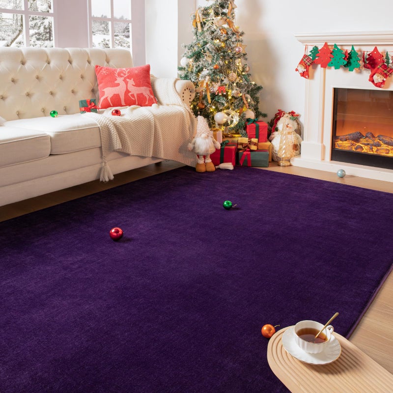 Przemy Washable Area Rug for Living Room Bedroom, 5x7 Feet Dark Purple Memory Foam Rug, Super Soft Modern Indoor Carpet for Kids Room Girls Boys Dorm Nursery Decor Mat - Image 2