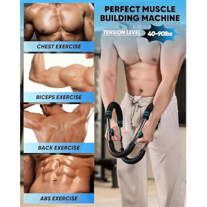 rayihni Saker Twister Arm Trainer, 40-100Lb Adjustable Chest Workout Equipment, Sakerplus Arm Exercise Equipment, Portable Detachable Spring Resistance For Home Fitness Anywhere, By (Red) - Image 4