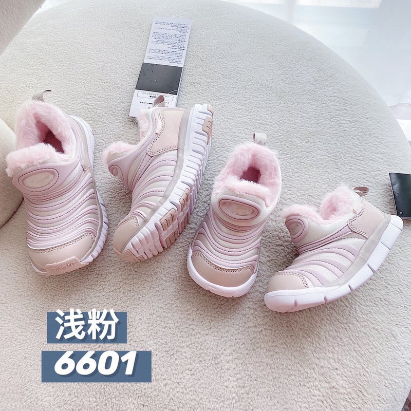 Fleece-Lined Caterpillar Children'S Shoes 2024 Winter Warm New Boys And Girls Sneaker Baby Toddler Shoes Slip-On - Image 1