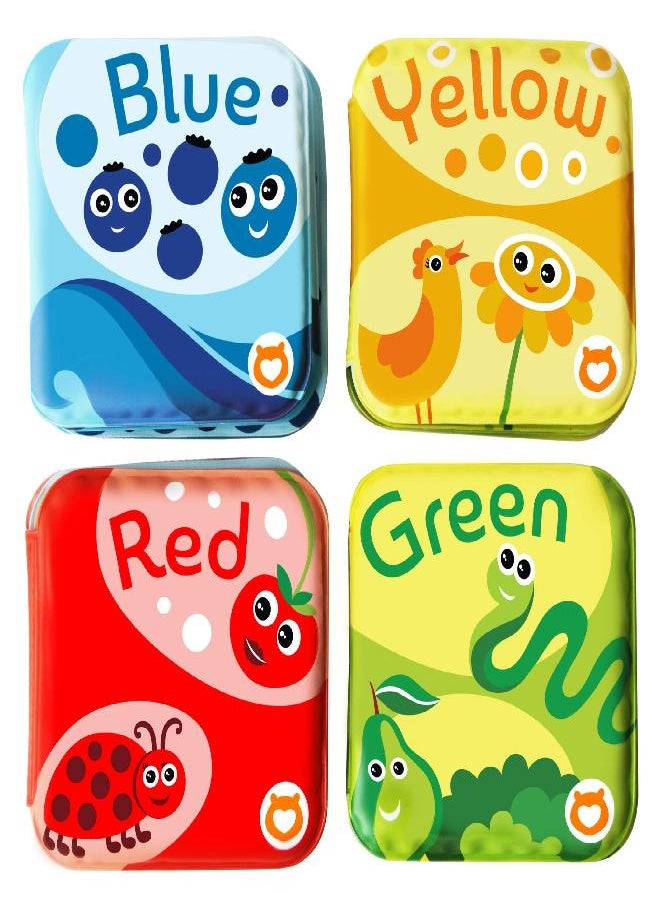 BabyBibi - BabyBibi Floating Baby Bath Books for Baby. Kids Learning Bath Toys. Waterproof Bathtime Toys for Toddlers. Kids Educational Infant Bath Toys. (Set of 4: Color Recognition Bath Books) - Image 1